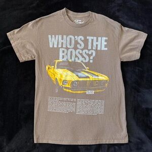 Ford Tan 'Who's the Boss?' Graphic Tee